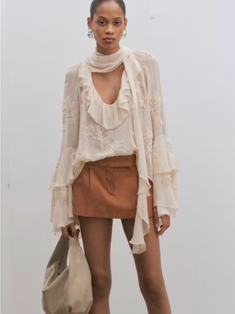 MANGO Pleated Miniskirt